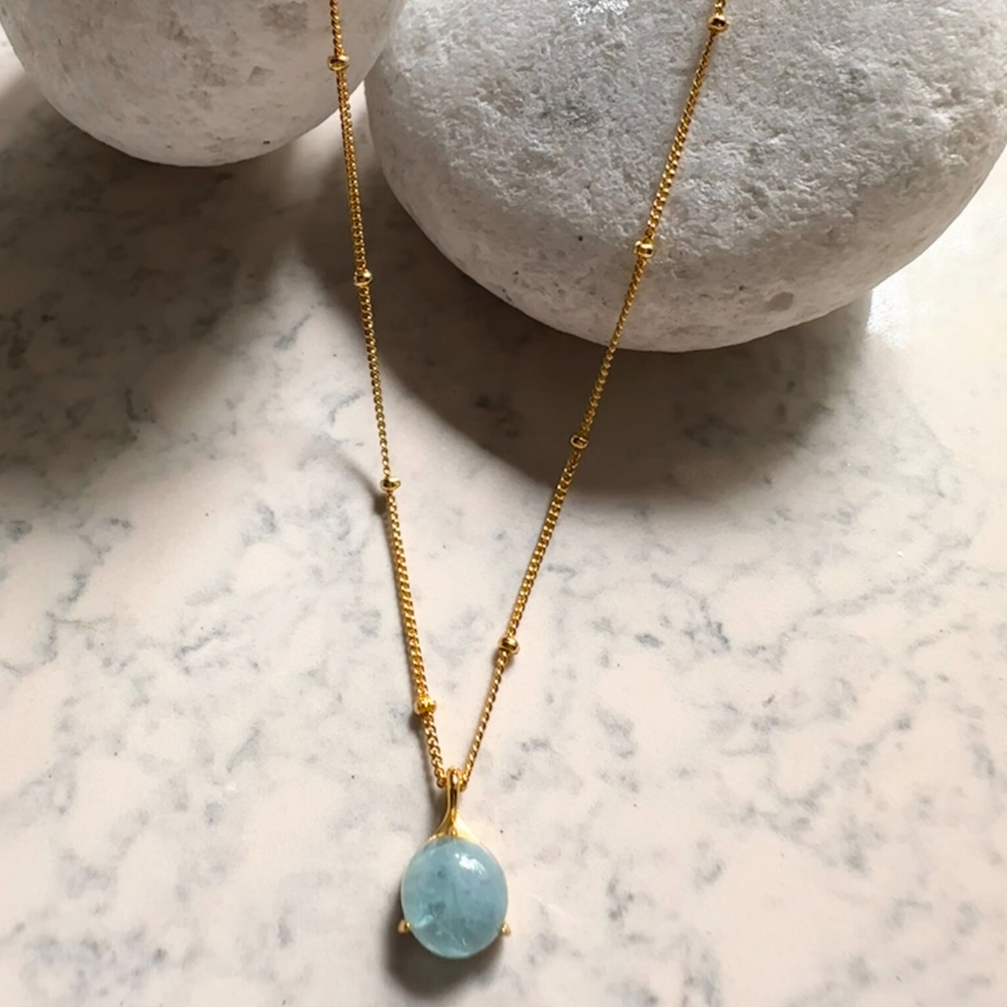 Rhea Natural Aquamarine Necklace